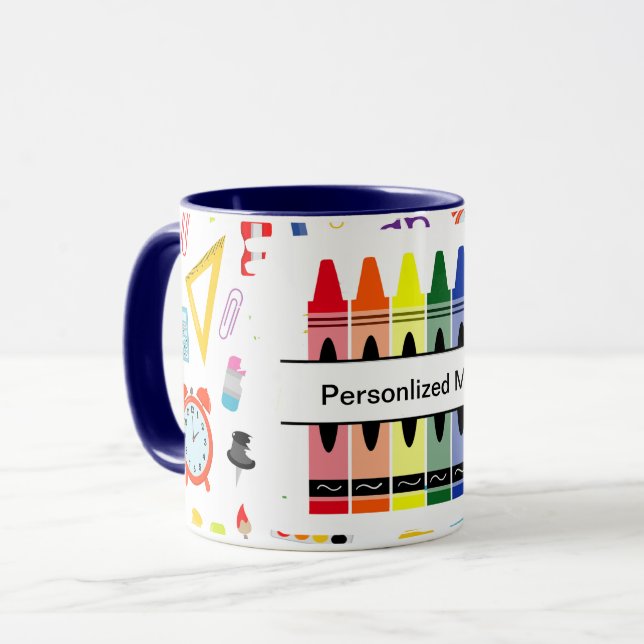 Personalized Crayon Back To School Mug (Front Left)