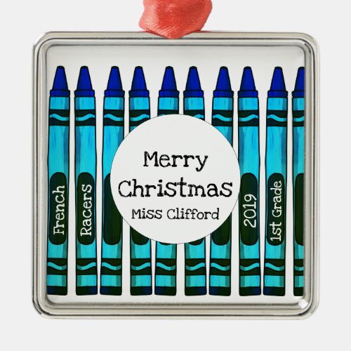 Personalized Crayon School Year Ornament