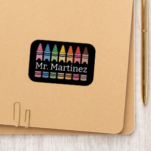 Personalized Crayon Teacher Name Cute Back School Patch