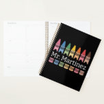Personalized Crayon Teacher Name Cute Back School Planner<br><div class="desc">Personalized Crayon Teacher Name Cute Back to School</div>