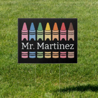 Personalized Crayon Teacher Name Cute Back School