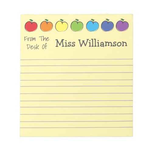 Personalized Crayons Teacher Appreciation Gift Notepad