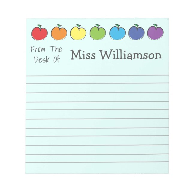 Personalized Crayons Teacher Appreciation Gift   Notepad (Front)