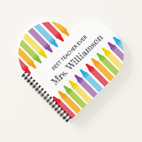 Personalized Crayons Teacher Appreciation gifts Notebook