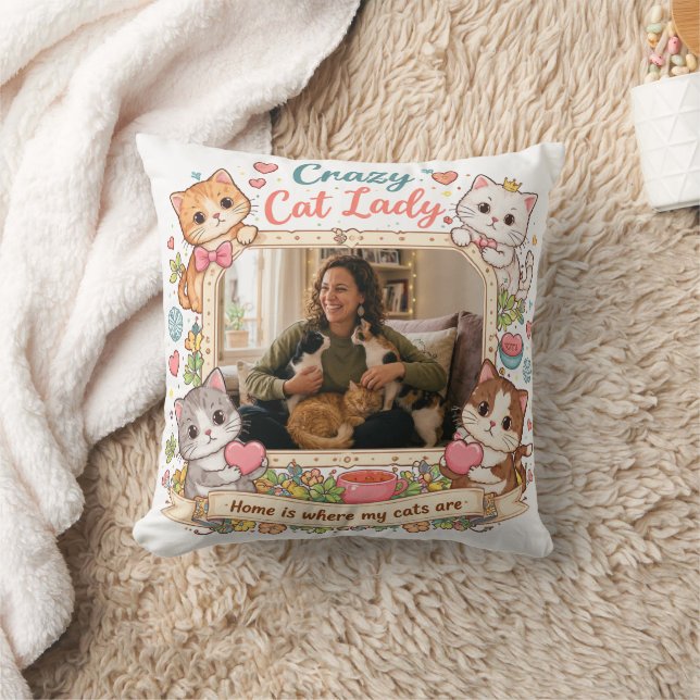 Personalized Crazy Cat Lady Photo Pillow  (Blanket)