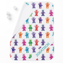 Personalized Crazy Colorful Robot Pattern Baby Stroller Blanket