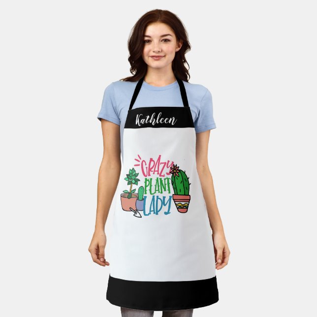 Personalized Crazy Plant Lady Aprons #mothersday (Worn)