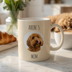 Personalized Cream Dog Mom Mug with Pet Name