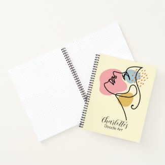 Personalized Cream Girly Abstract Art Sketchbook