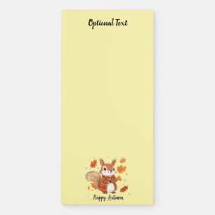 Personalized Cream Happy Autumn - Squirrel Magnetic Notepad