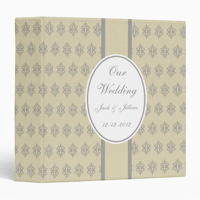 Personalized Cream Lace Wedding Scrapbook Binder (Front/Spine)