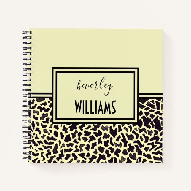 Personalized Cream Leopard Spiral Notebook (Front)