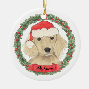 Personalized Laser Engraved Dog Ornament, Dachshund Long Hair