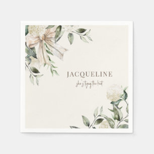 Personalized Cream Tying the Knot Shower Napkins