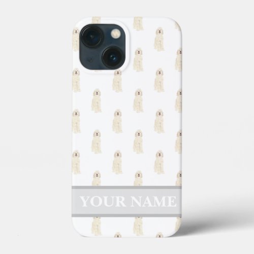 Personalized Cream White Doodle Dog iPhone 13 Mini Case