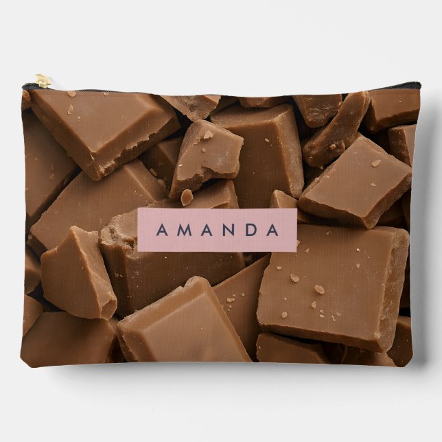 Personalized Creamy Milk Chocolate Chunk  Accessory Pouch (Front)