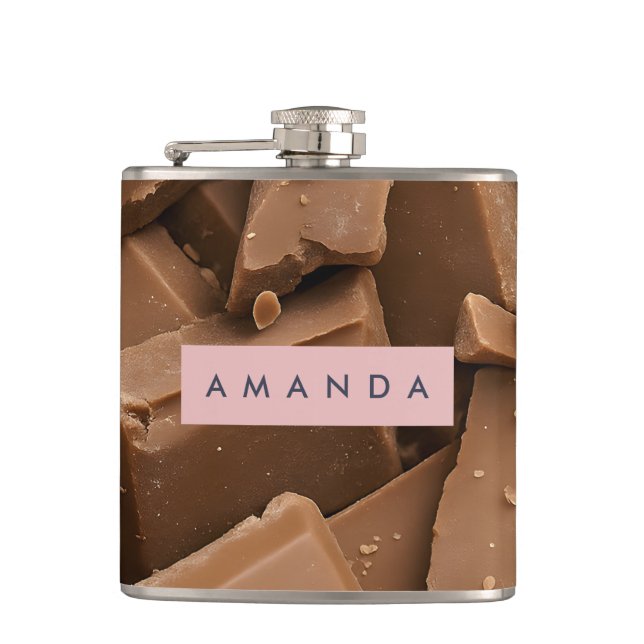 Personalized Creamy Milk Chocolate Chunk  Flask (Front)