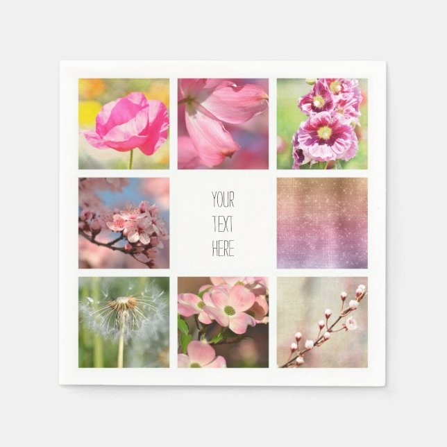 Personalized Create Your Own Photo Collage Napkins (Front)