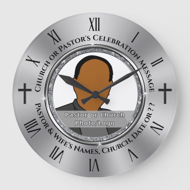 Personalized, Creative Pastor Appreciation Gifts,  Large Clock (Front)
