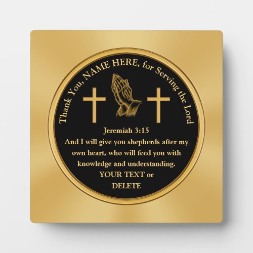 Personalized Creative Pastor Appreciation Gifts Plaque