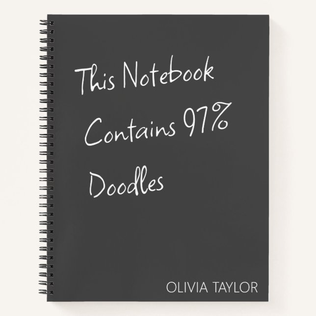 Personalized Creative Writing Humor Funny Doodle Notebook (Front)