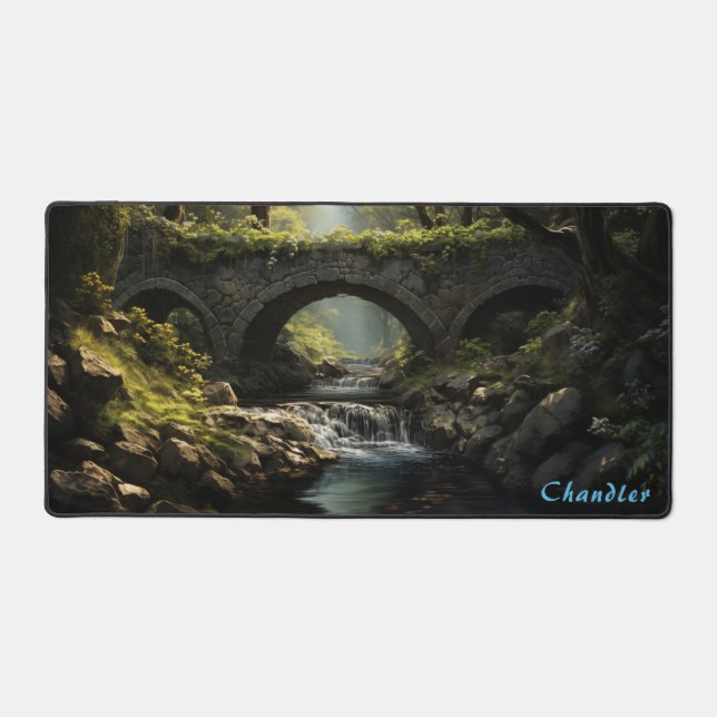 Personalized Creek in the Forest Desk Mat  (Front)