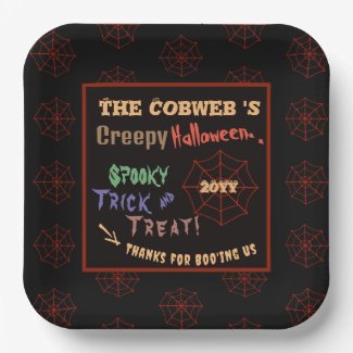 Personalized Creepy Colorful Halloween Spider Web