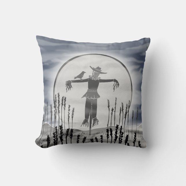 Personalized Creepy Halloween Scarecrow Cushion (Front)