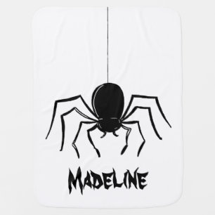Personalized Creepy Spiders Halloween Baby Blanket
