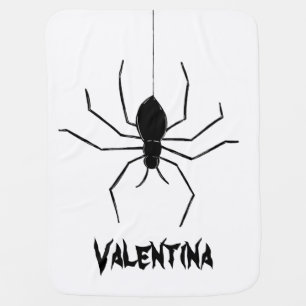 Personalized Creepy Spiders Halloween Baby Blanket