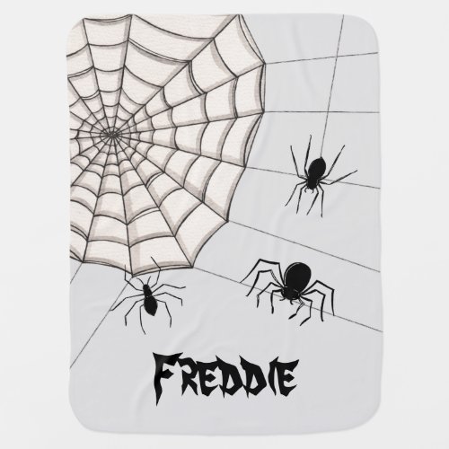 Personalized Creepy Spiders Halloween Baby Blanket