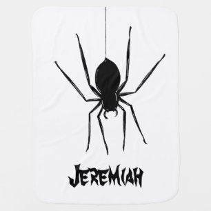 Personalized Creepy Spiders Halloween Baby Blanket