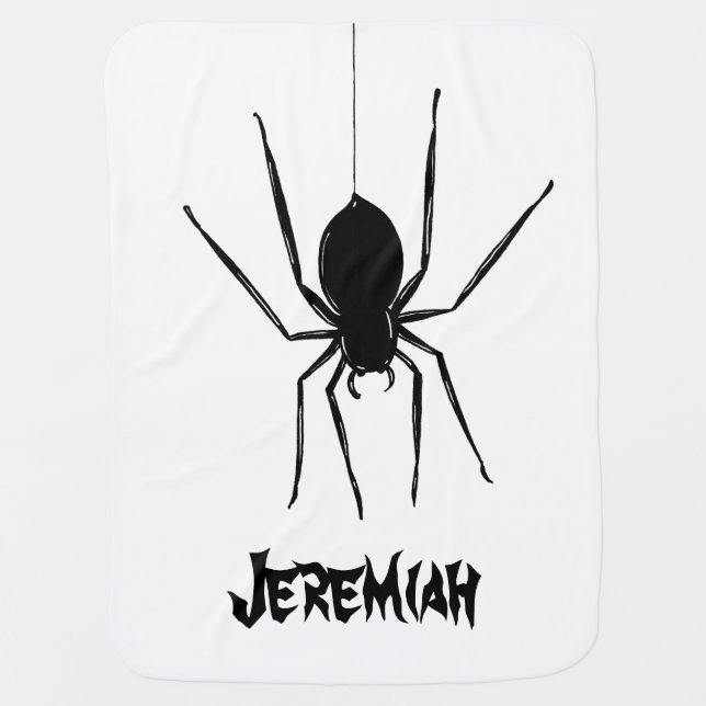 Personalized Creepy Spiders Halloween Baby Blanket (Front)