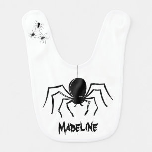 Personalized Creepy Spiders Halloween Bib