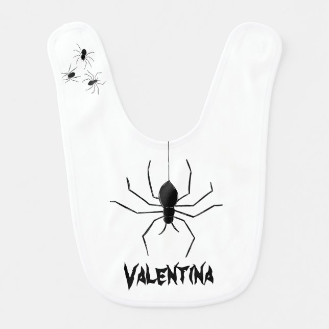 Personalized Creepy Spiders Halloween Bib (Front)