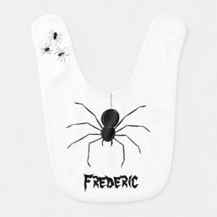 Personalized Creepy Spiders Halloween Bib