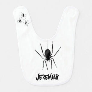 Personalized Creepy Spiders Halloween Bib