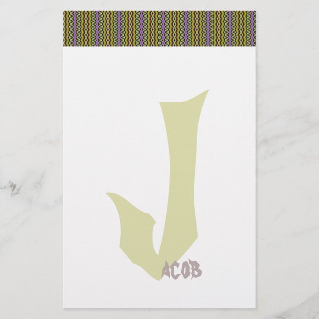 Personalized Creepy Stripes Stationery (Front)