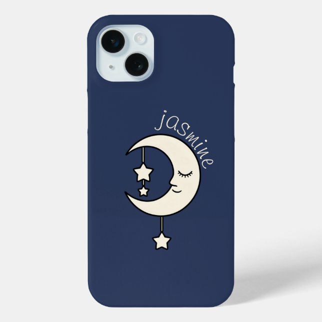Personalized Crescent Moon with Star Case-Mate iPhone Case (Back)