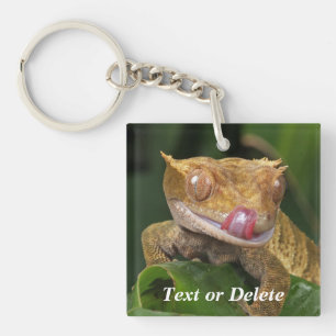 Personalized Crested Gecko Keychain