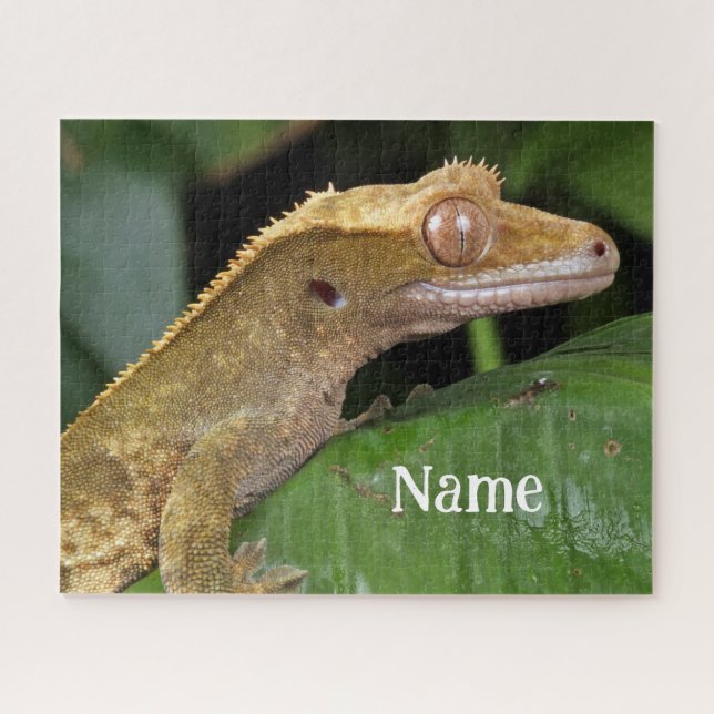 Personalized Crested Gecko Pet Lizard Jigsaw Puzzle (Horizontal)
