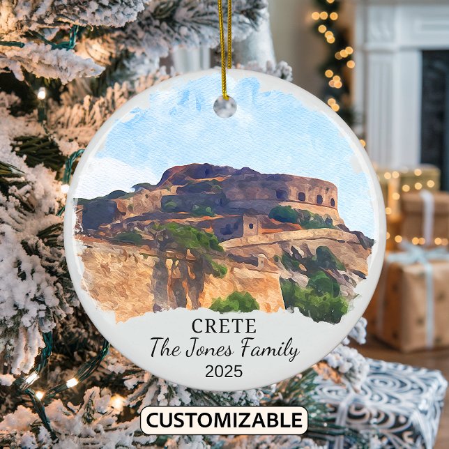 Personalized Crete Ornament, Greece Ceramic Ornament (Creator Uploaded)