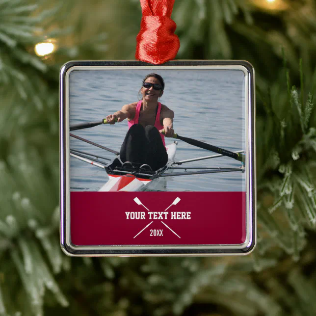 Personalized Crew Rowing Club Rower Name Year Metal Ornament | Zazzle