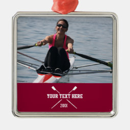 Personalized Crew Rowing Club Rower Name Year Metal Ornament | Zazzle