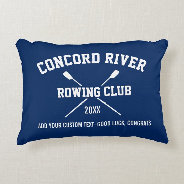 Personalized Crew Rowing Logo Oars Team Name Year Accent Pillow (Front)
