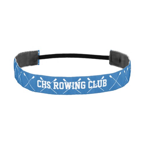 Personalized Crew Rowing Logo Oars Team Name Year Athletic Headband