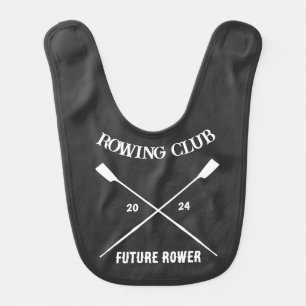 Personalized Crew Rowing Logo Oars Team Name Year Baby Bib