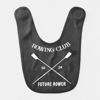 Personalized Crew Rowing Logo Oars Team Name Year Baby Bib