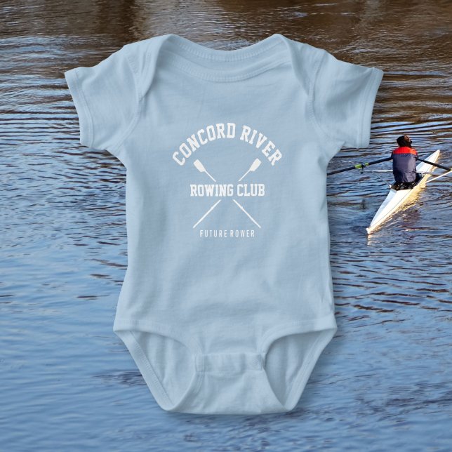 Personalized Crew Rowing Logo Oars Team Name Year Baby Bodysuit (Creator Uploaded)