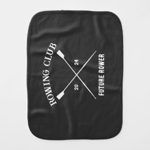 Personalized Crew Rowing Logo Oars Team Name Year  Baby Burp Cloth
